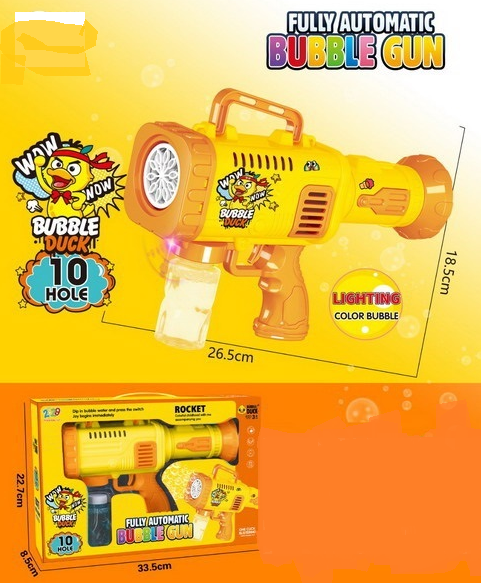 10 Holes Fully Automatic Duck Colorful Bubble Gun