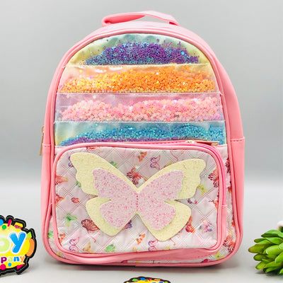 10* Inches Girls Fancy Butterfly Backpack - Baby Pink