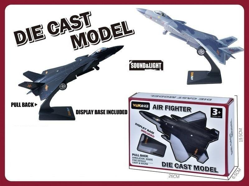Diecast Pullback Light & Sound Air Fighter Model