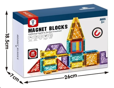 40Pcs Magnetic Tiles Building Blocks
