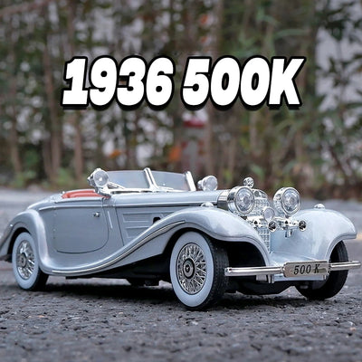 1:24 Diecast 1936 Mercedes Benz 500K Model Car With Smoke