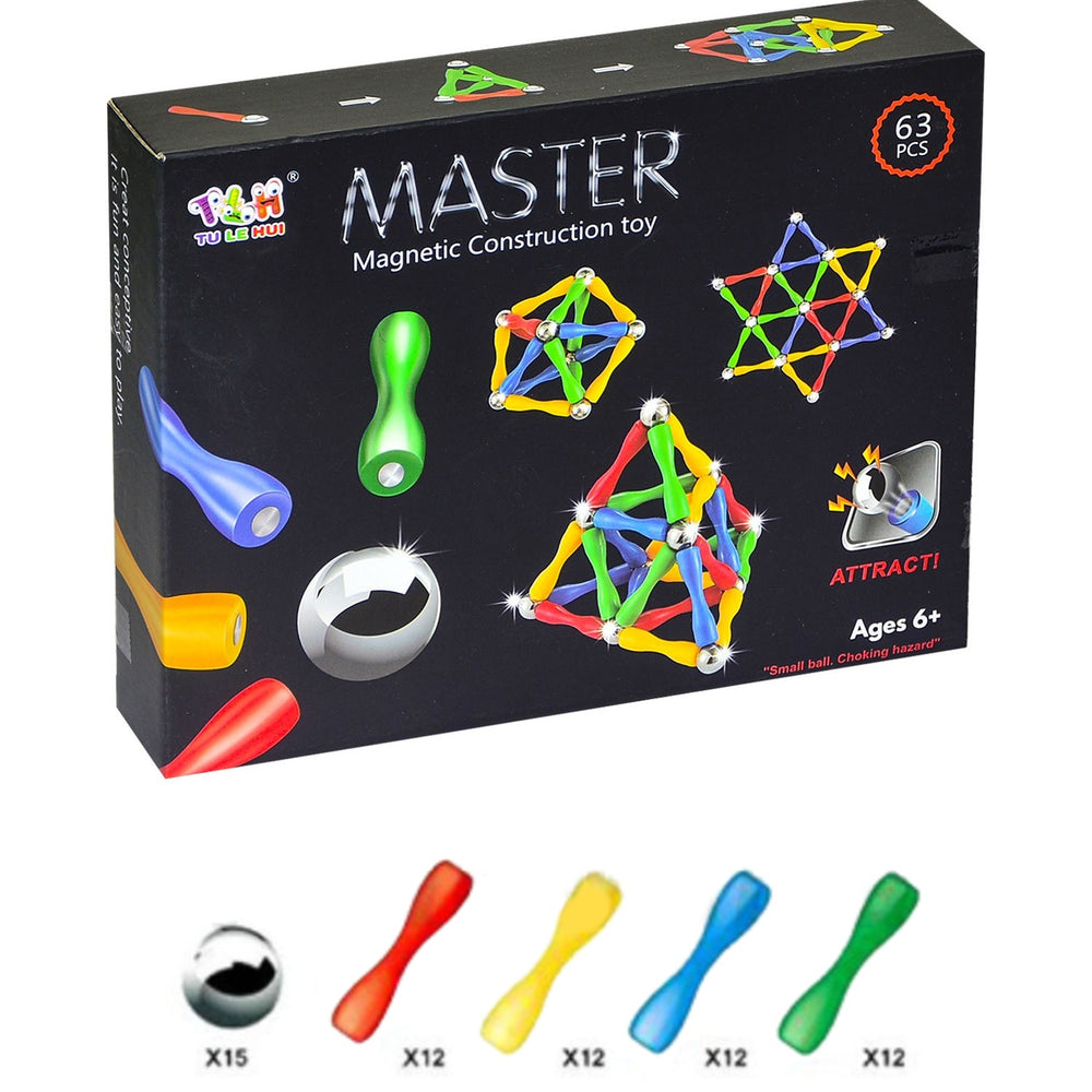 Magnetic Construction Toy - 63Pcs