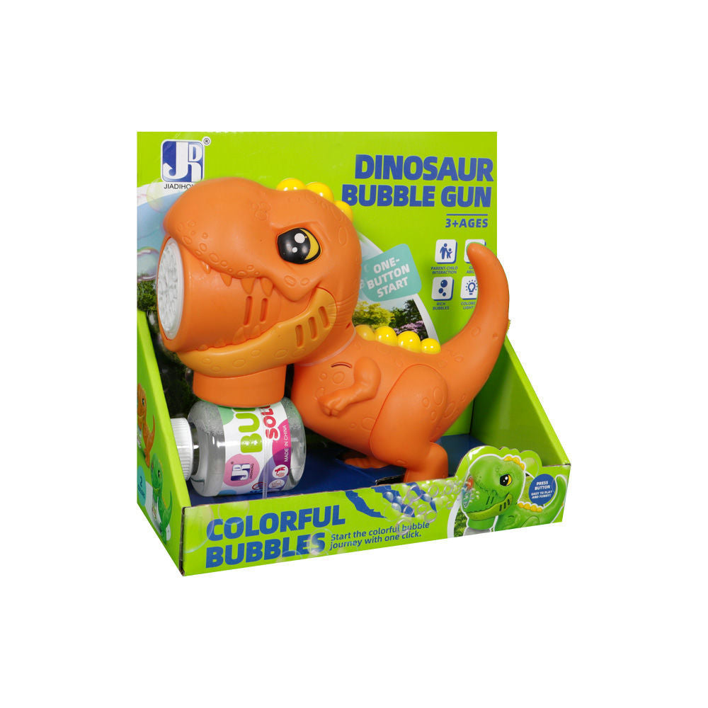 12 Holes Battery Operated Dinosaur Colorful Bubble Gun