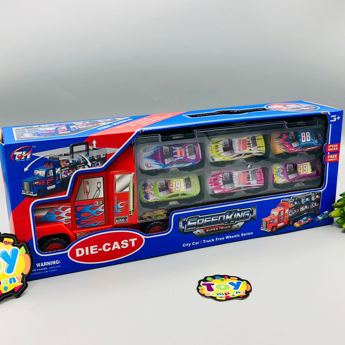 Inertial Transport Truck With 6Pcs Diecast Cars
