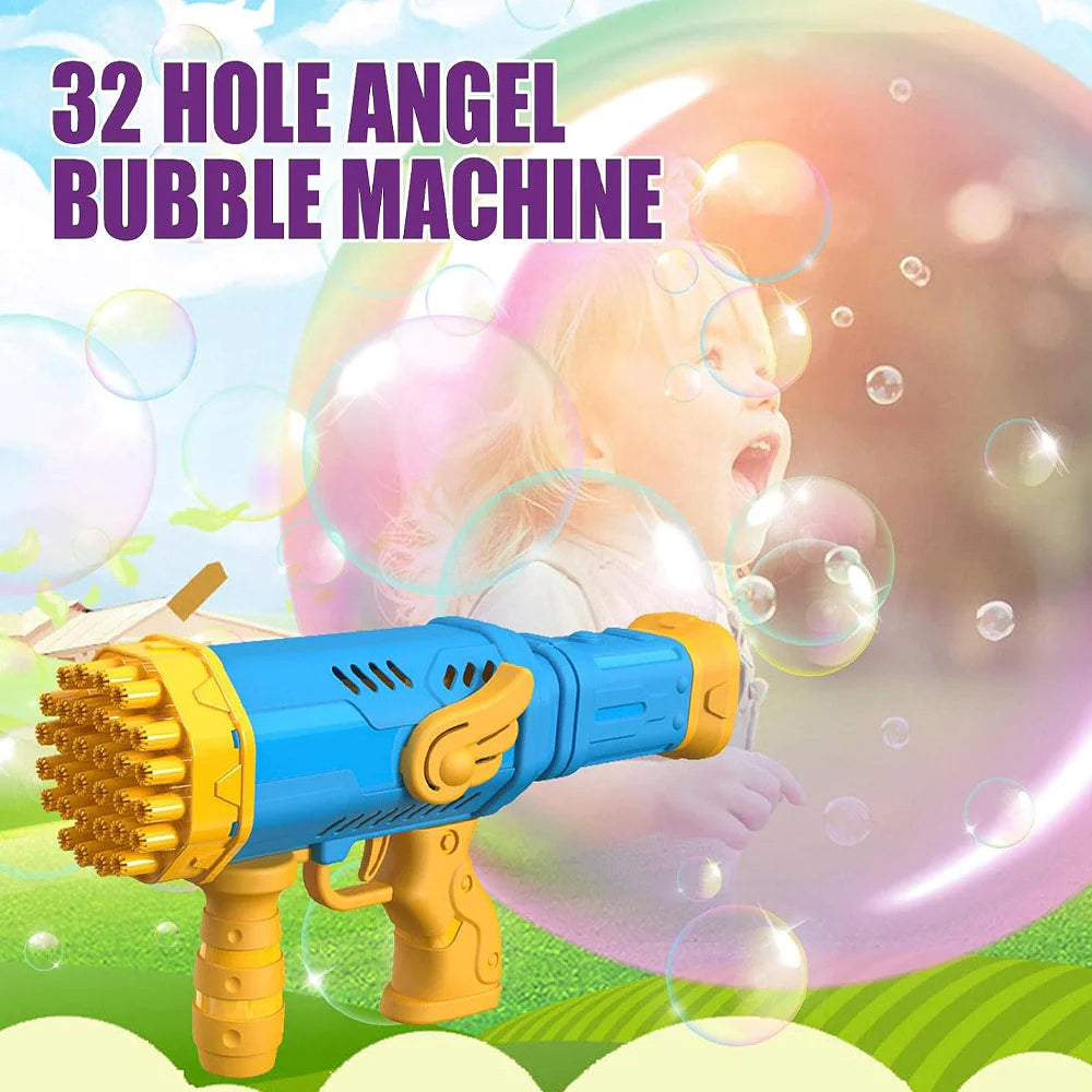 32 Holes Angel Lighting Bubble Gun