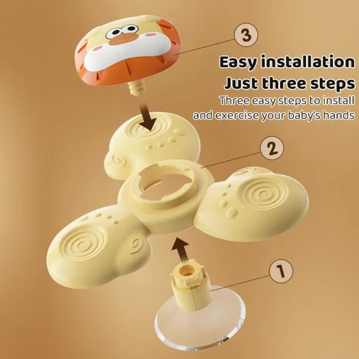 3Pcs Cute Animal Themed Baby Spinning Rattles