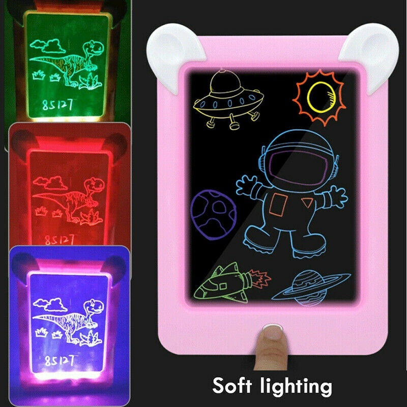 3D Kids Light-up Drawing Tablet