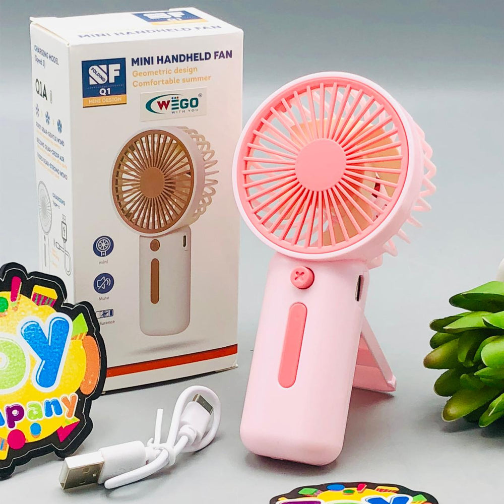 Mini Handheld Fan With Deploy-able Support