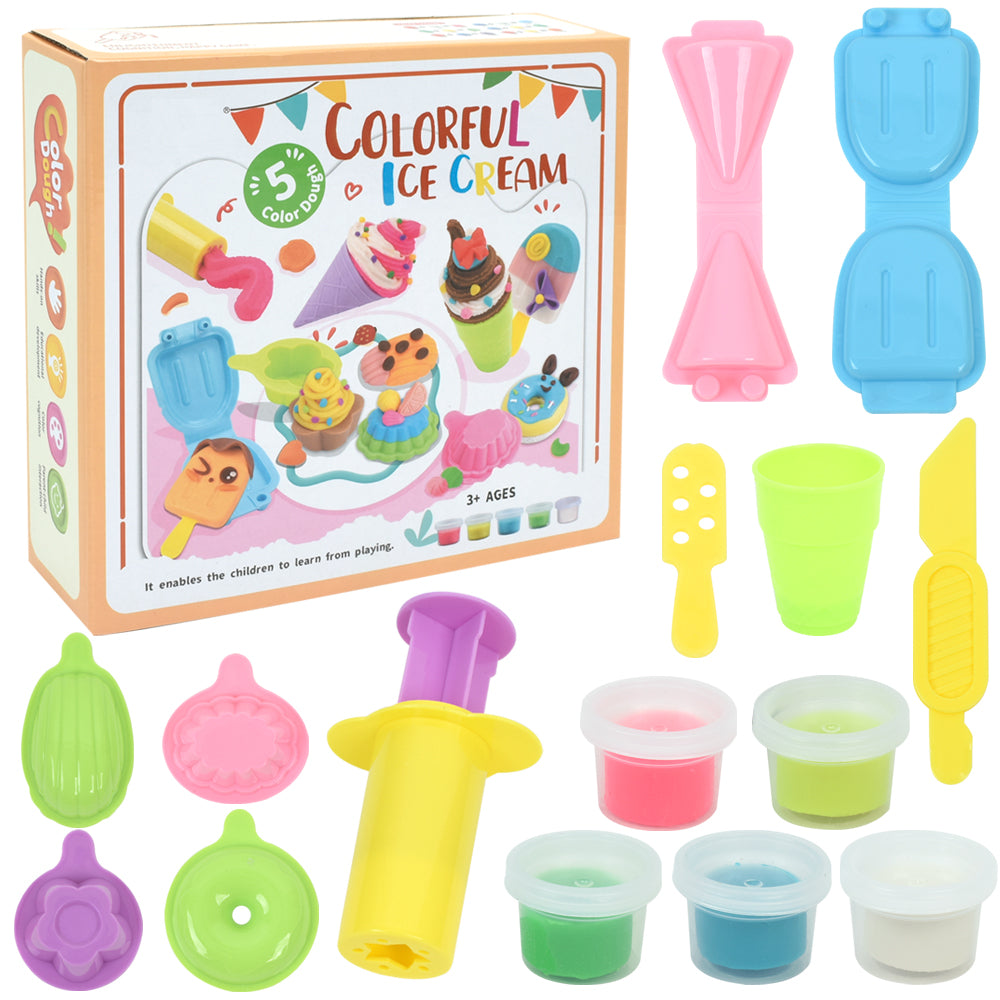 Ice Cream Colorful Dough Play Set With Molds