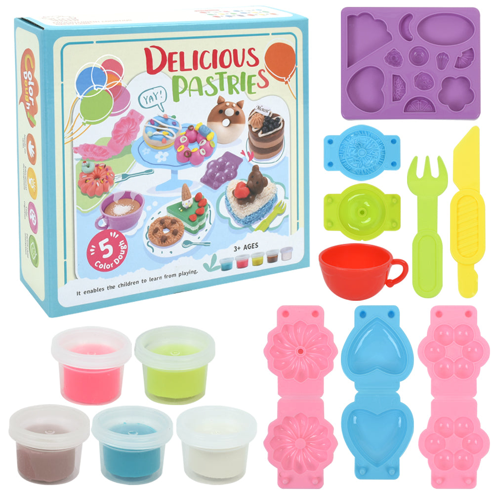 Delicious Pastries Colorful Dough Play Set With Molds