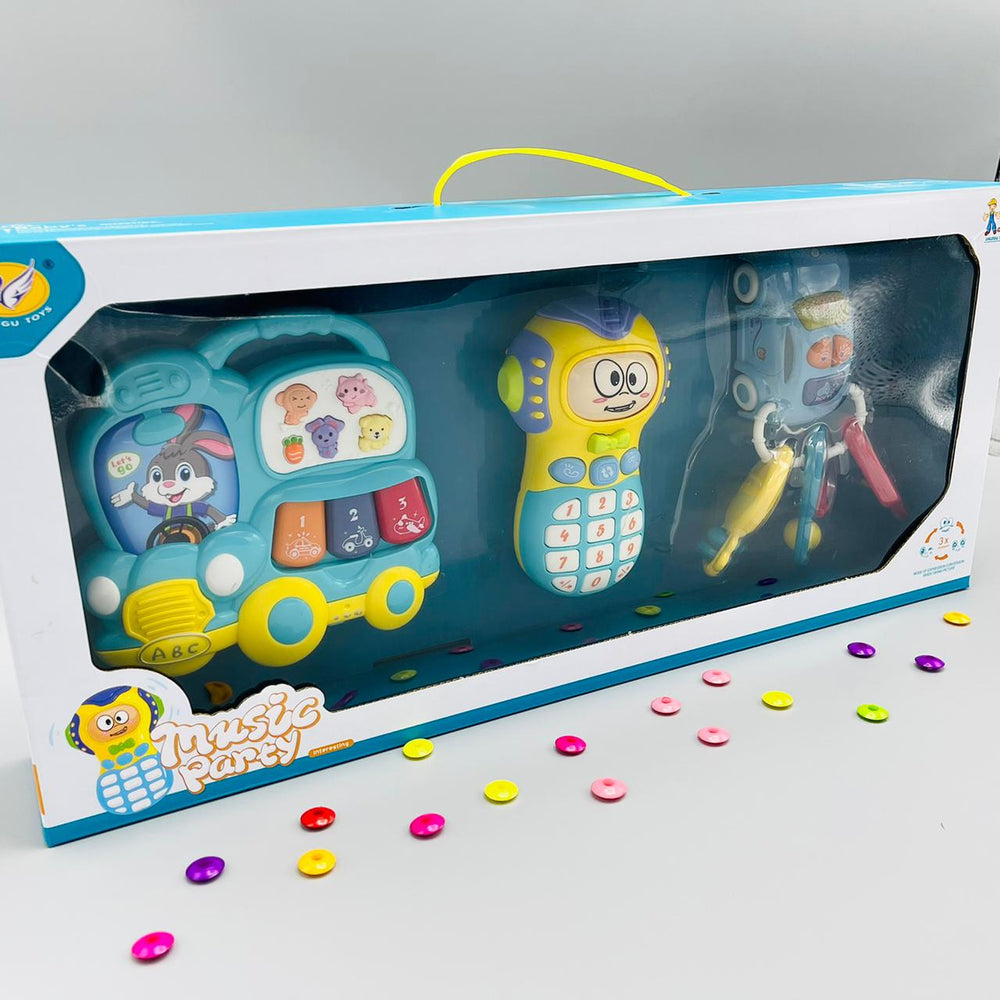 Music Party Set - Bunny Car, Musical Phone, Car Keys