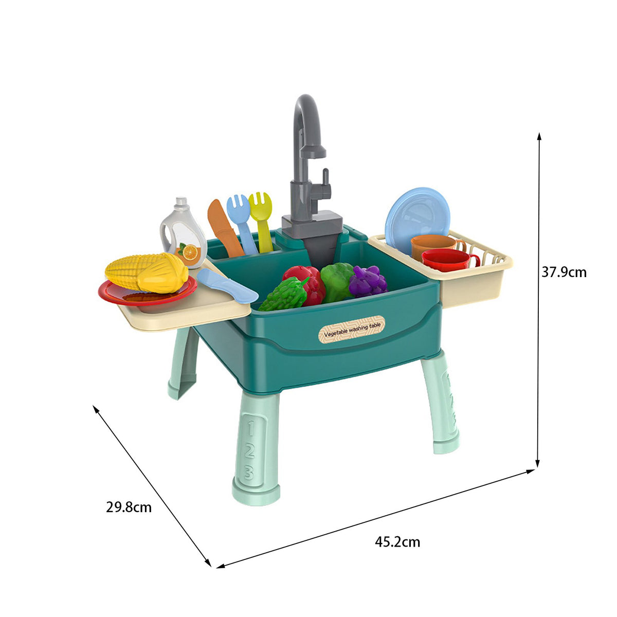 23Pcs Washing Vegetables Play Sink Table