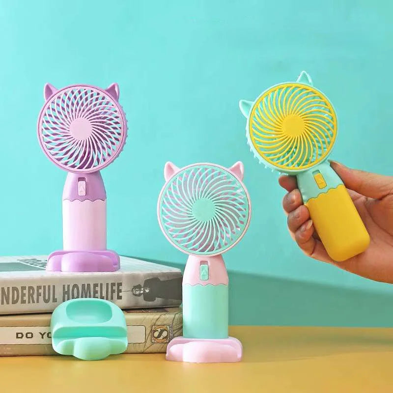 Rechargeable Cute Cat Ears Mini Cooling Fan