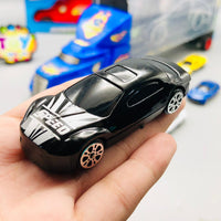 Hot Wheels Car Carrying Trailer Truck - 6Pcs Cars