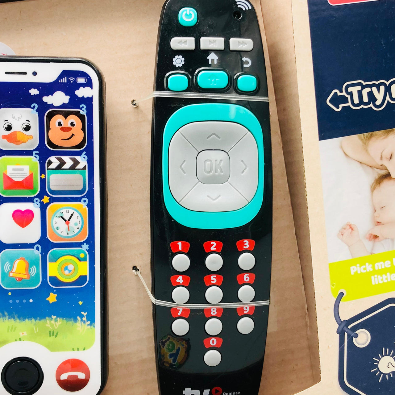 3Pcs Toddlers Musical Key Remote & Mobile Phone With Lights