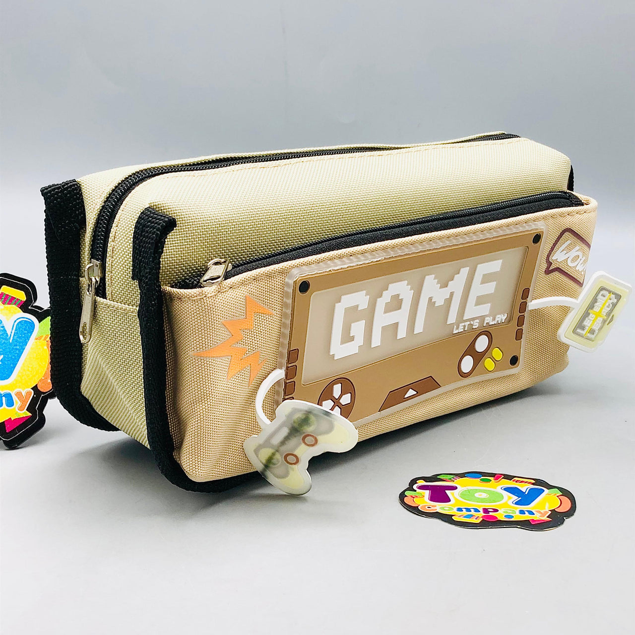 Premium Game Themed Kids Pencil Pouch - Beige