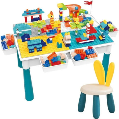 104Pcs Premium Animal World Building Blocks Table With Stool