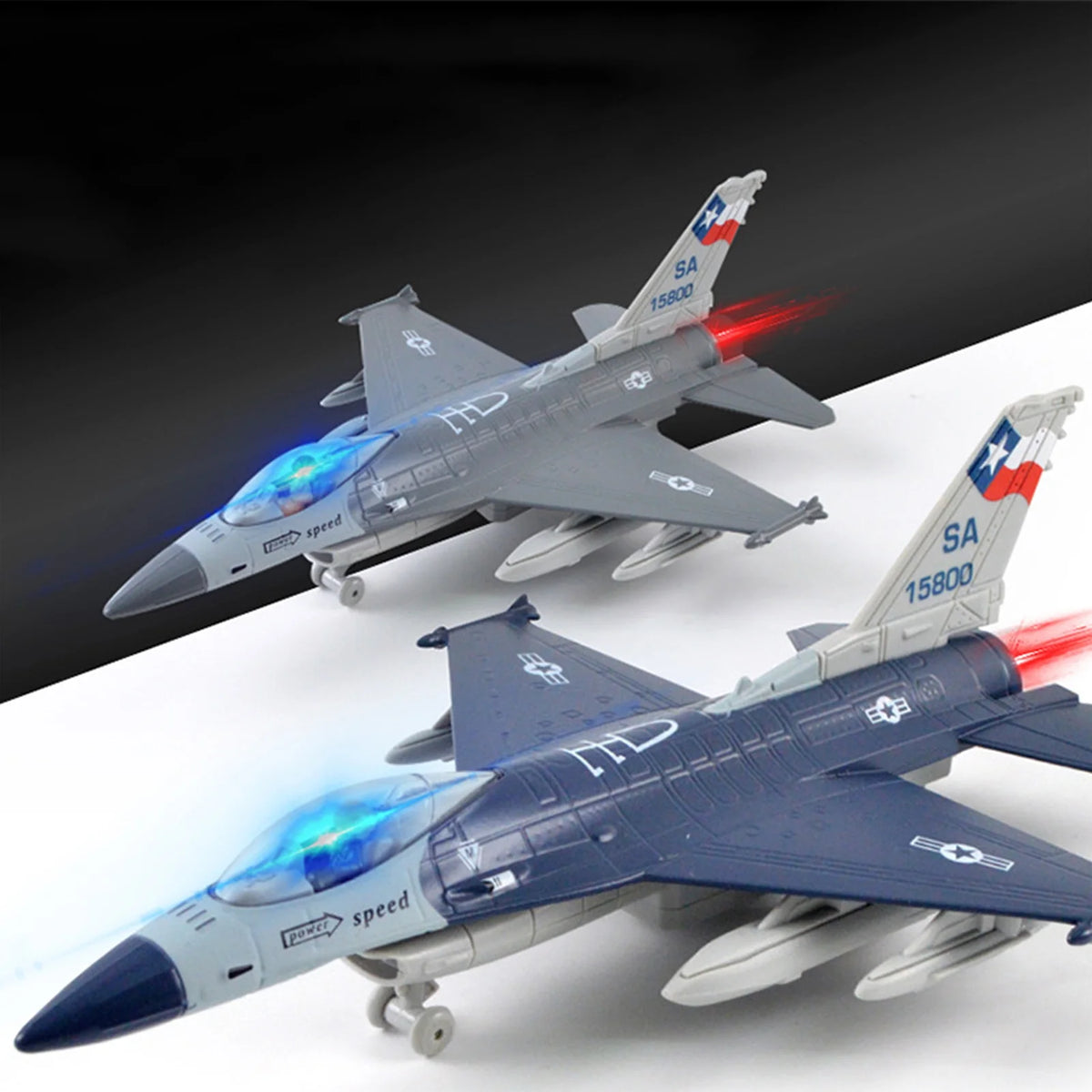 Diecast F-16 Pullback Airplane Model With Light & Sound