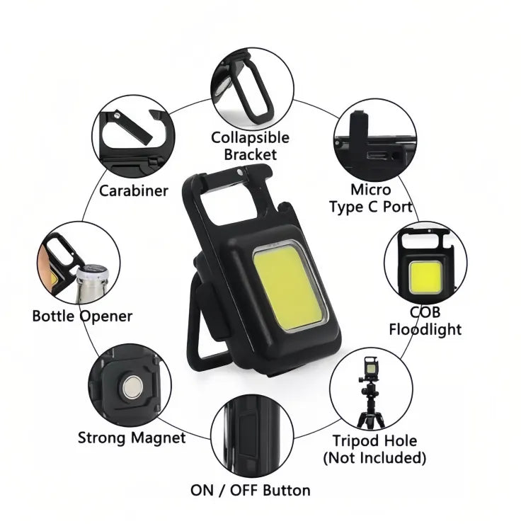 Mini COB Rechargeable Keychain Light