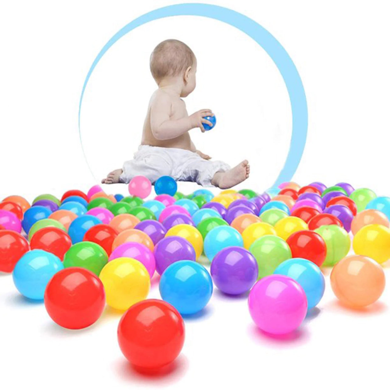 50Pcs Kids Multicolored Plastic Soft Balls