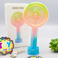 Rechargeable Colorful Desktop Fan With Lights