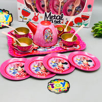 Kids 18Pcs Mickey Mouse Themed Metal Tea Set