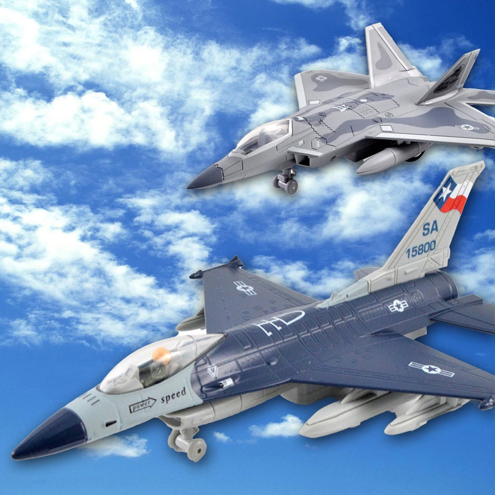 Diecast F-16 Pullback Airplane Model With Light & Sound