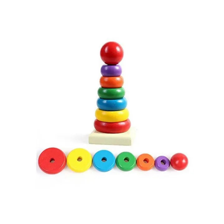 Wooden 7Pcs Rainbow Stacking Tower