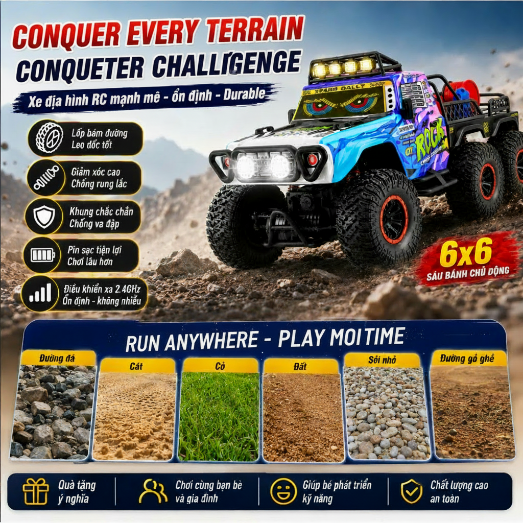 1:8 RC XPAND RALLY 6WD Off-Road Rock Crawler