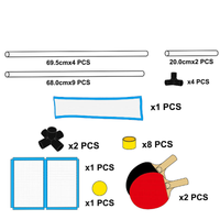 Portable Paddles Ping Pong Table Top Game