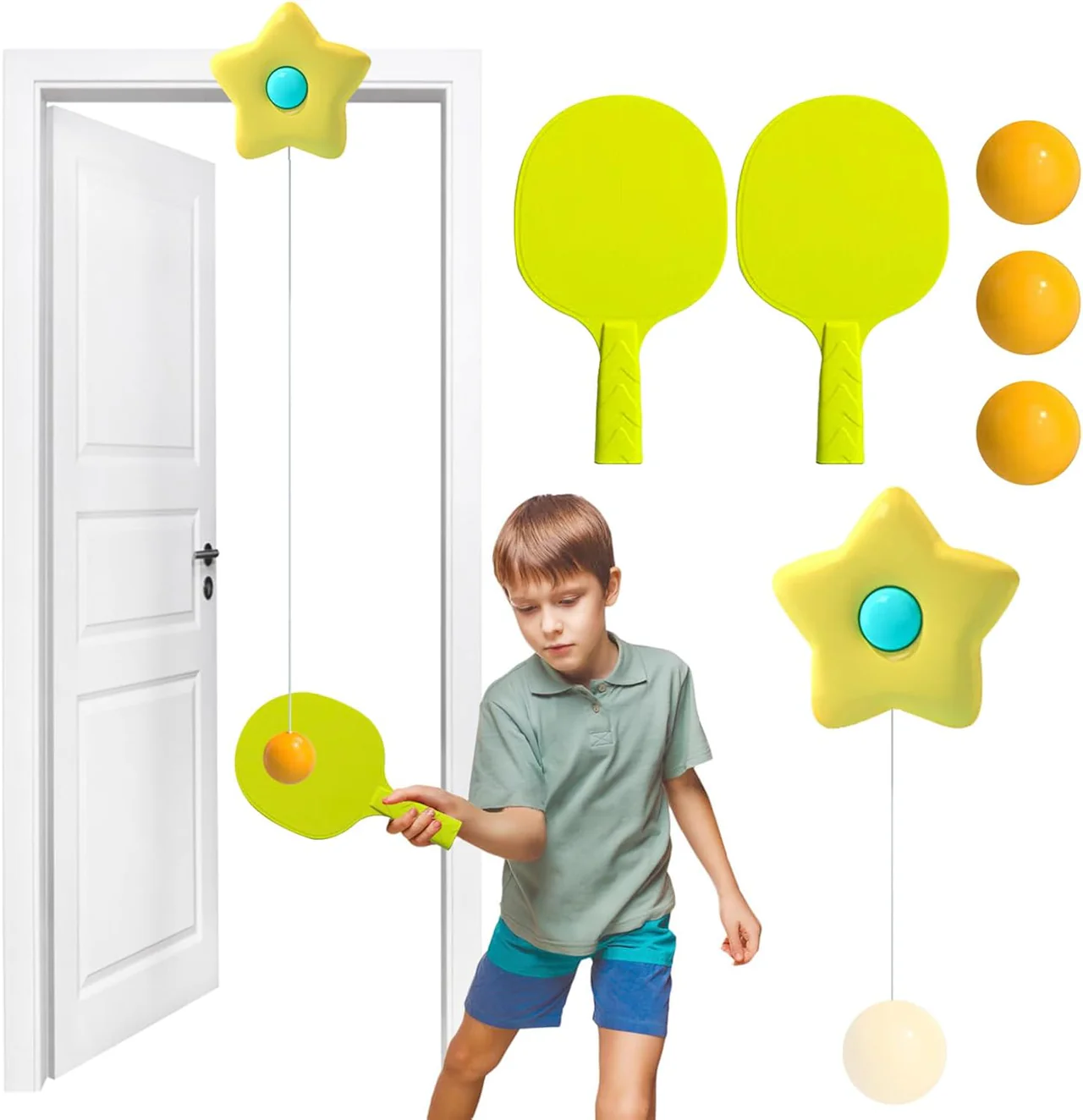 Kids Star Themed Table Tennis Door Hanging Ball Game