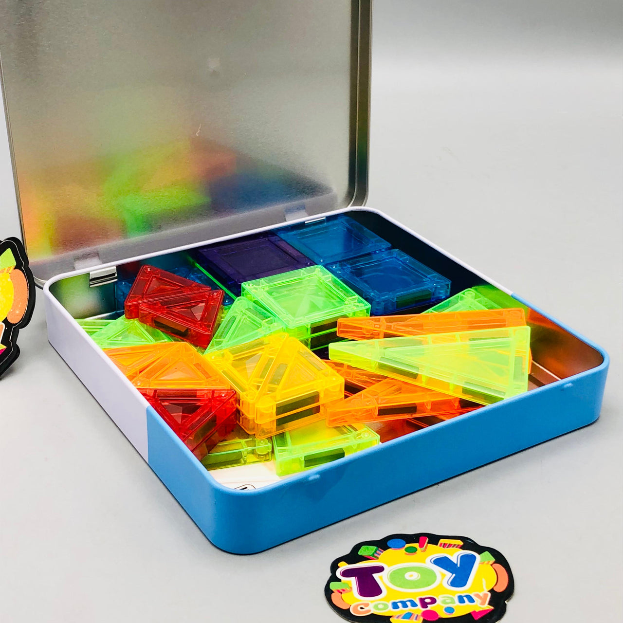 42Pcs Kids Magnetic Tiles Building Set With Storage Box