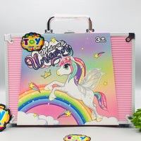 40Pcs Realistic Unicorn Cosmetic Suitcase
