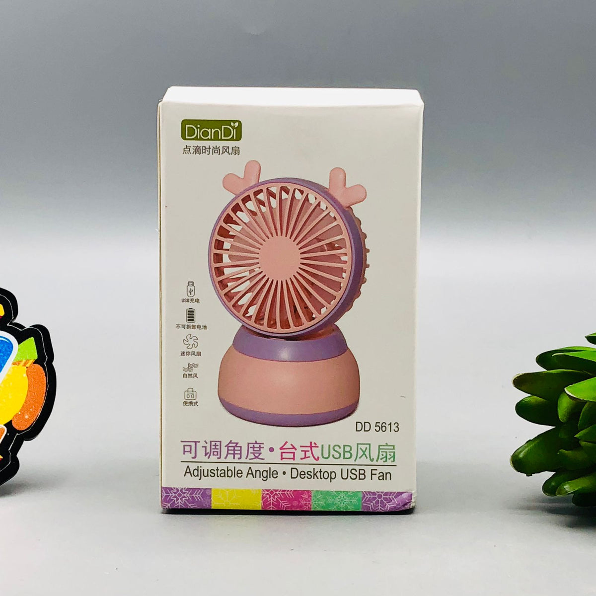 4* Inches Mini Angle Rechargeable Desktop Fan