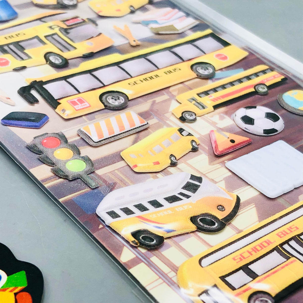 3D School Bus Themed Sticker - 1Pc