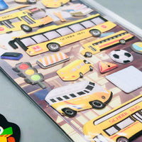 3D School Bus Themed Sticker - 1Pc