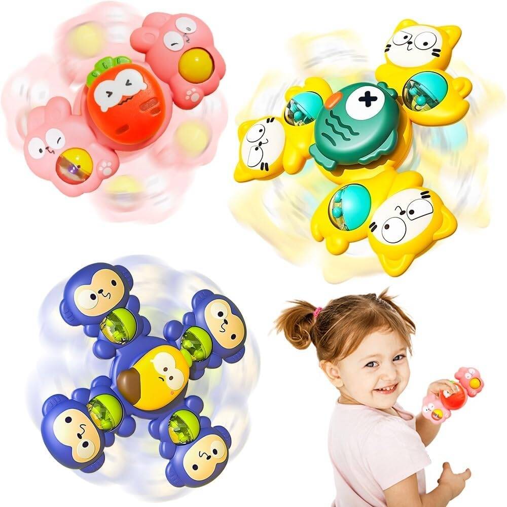 3Pcs Animal Shape Baby Spinning Rattles