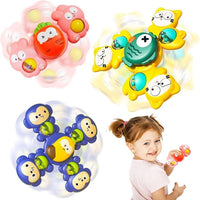 3Pcs Animal Shape Baby Spinning Rattles