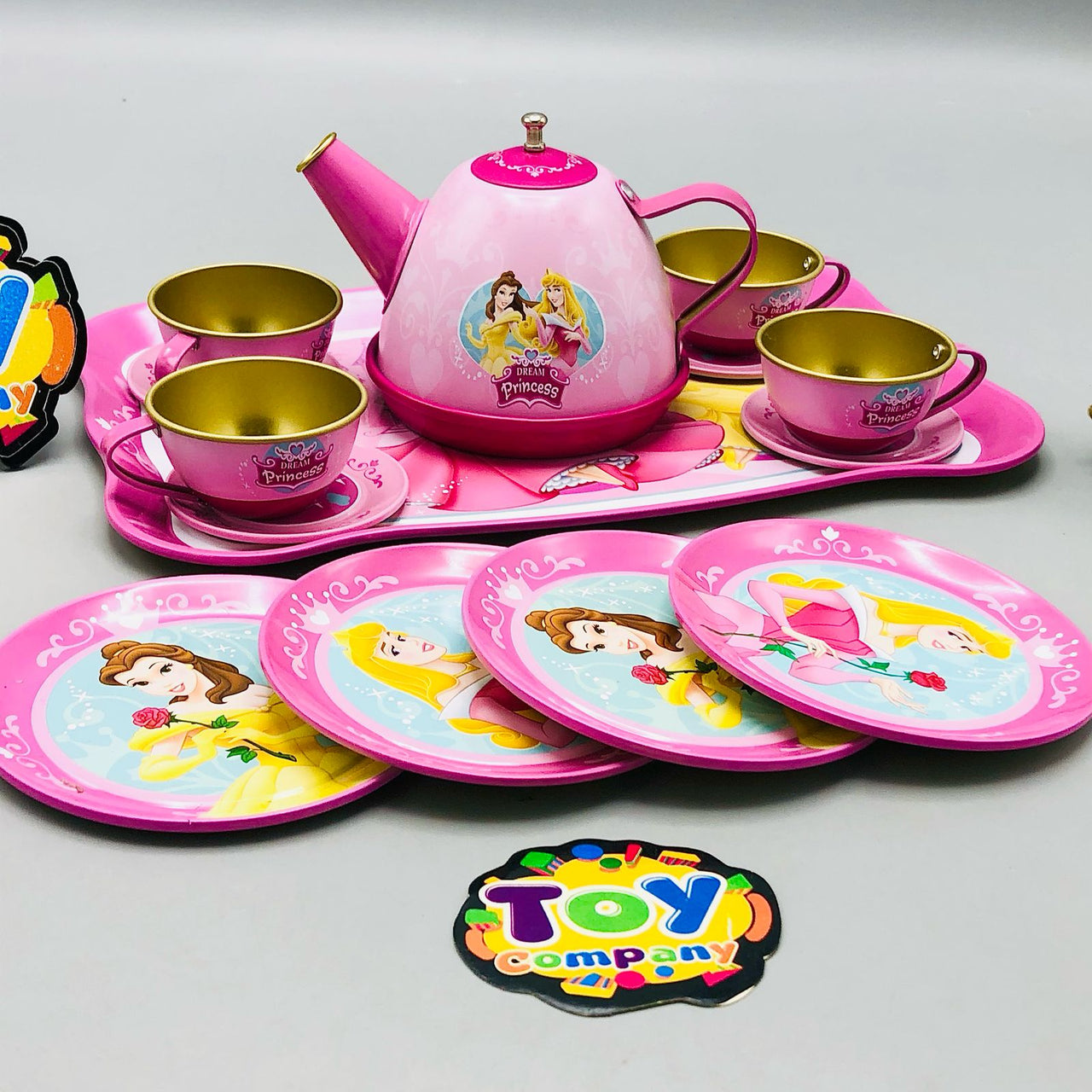 14Pcs Princess Themed Kids Metal Tea Set