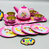 14Pcs Princess Themed Kids Metal Tea Set