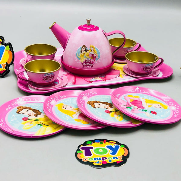 14Pcs Princess Metal Tea Set For Kids
