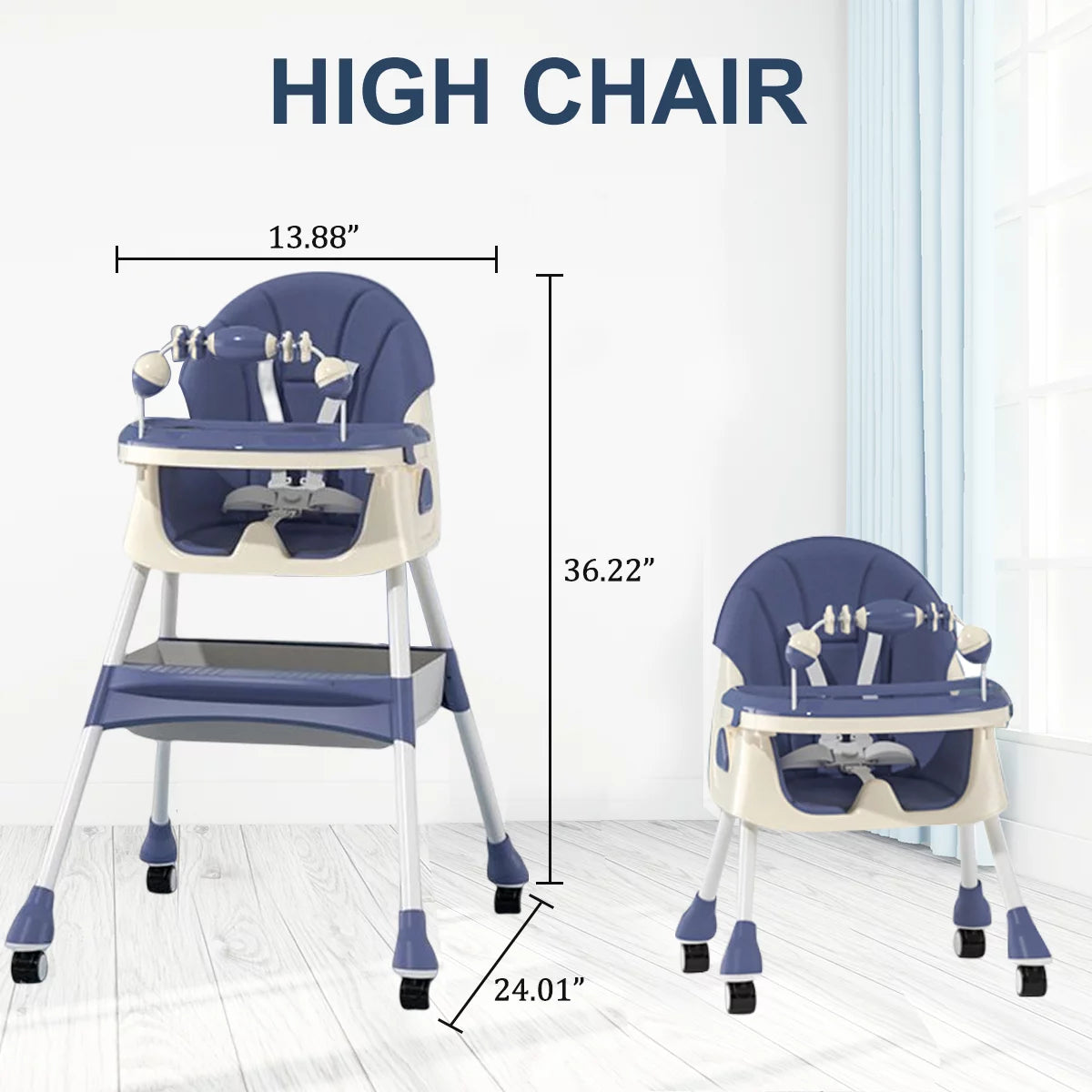 Kidilo 4in1 Convertible High Chair For Kids