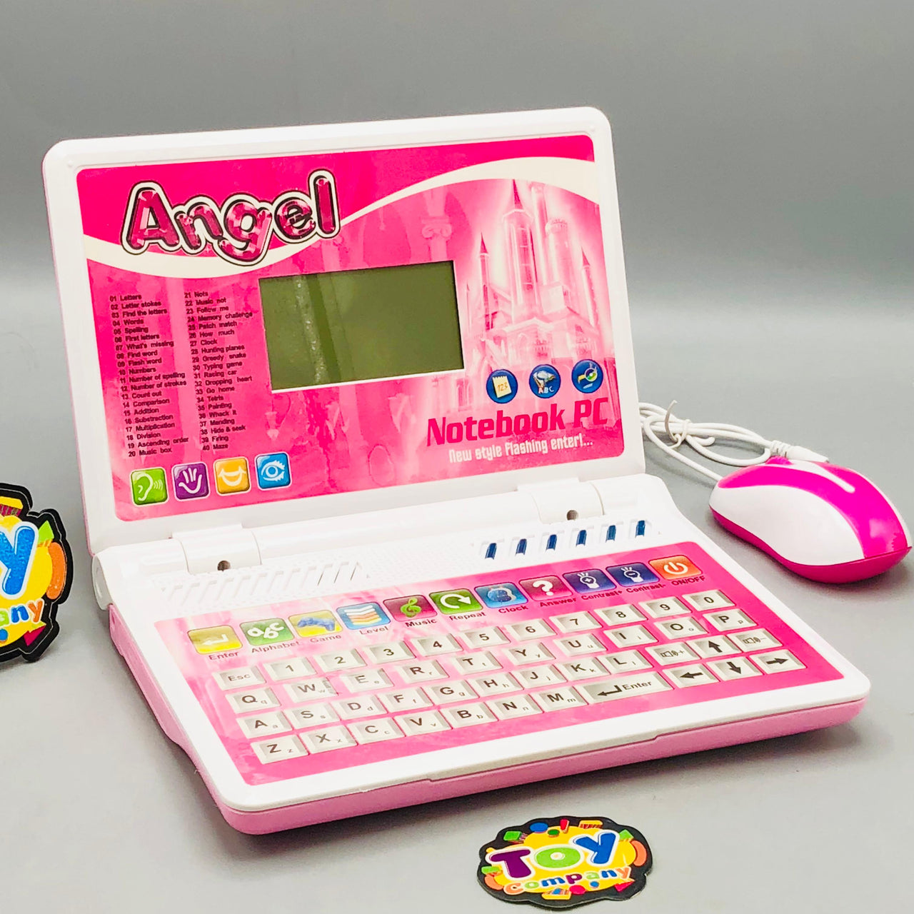 40 Activities Kids English Learning Laptop - Pink