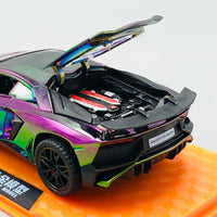 1:32 Diecast Lamborghini Aventador With Acrylic Display Box - Metallic Green