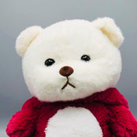 12* Inches Premium 2in1 Hoodie Bear Stuff Toy - Burgundy
