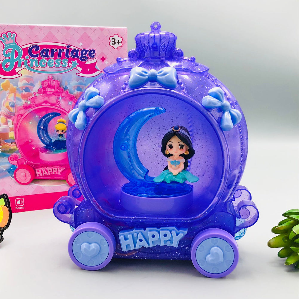 Multi-functional Princess Carriage Rotating Toy With Light & Music