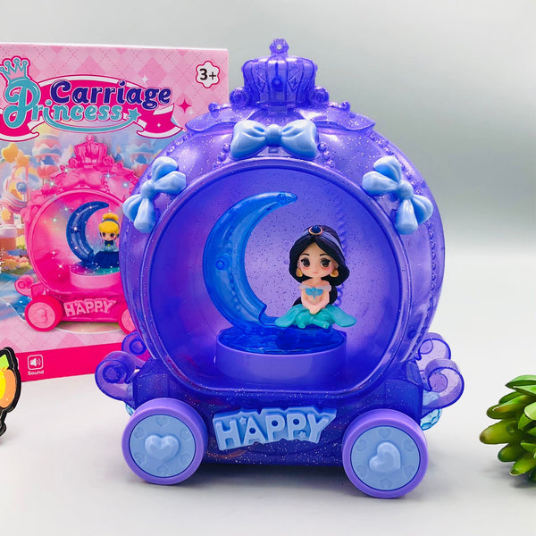 Multi-functional Princess Carriage Rotating Toy With Light & Music
