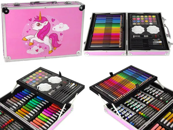 145Pcs Premium Unicorn Themed Kids Painting Kit Briefcase