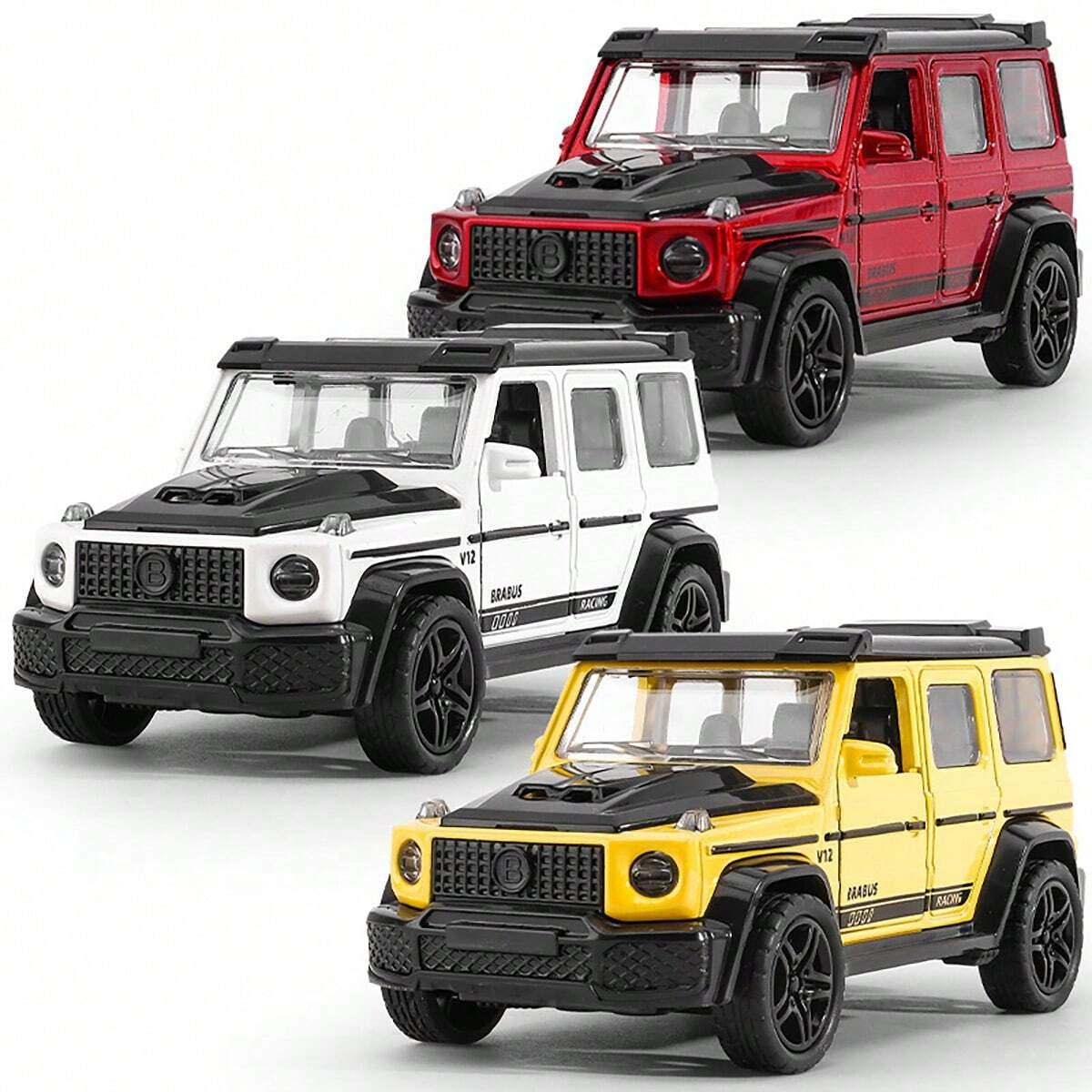 3Pc Diecast Mini Brabos Pullback Model Car 