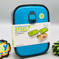 1.1L Stainless Steel Dual Lunch Box - Blue